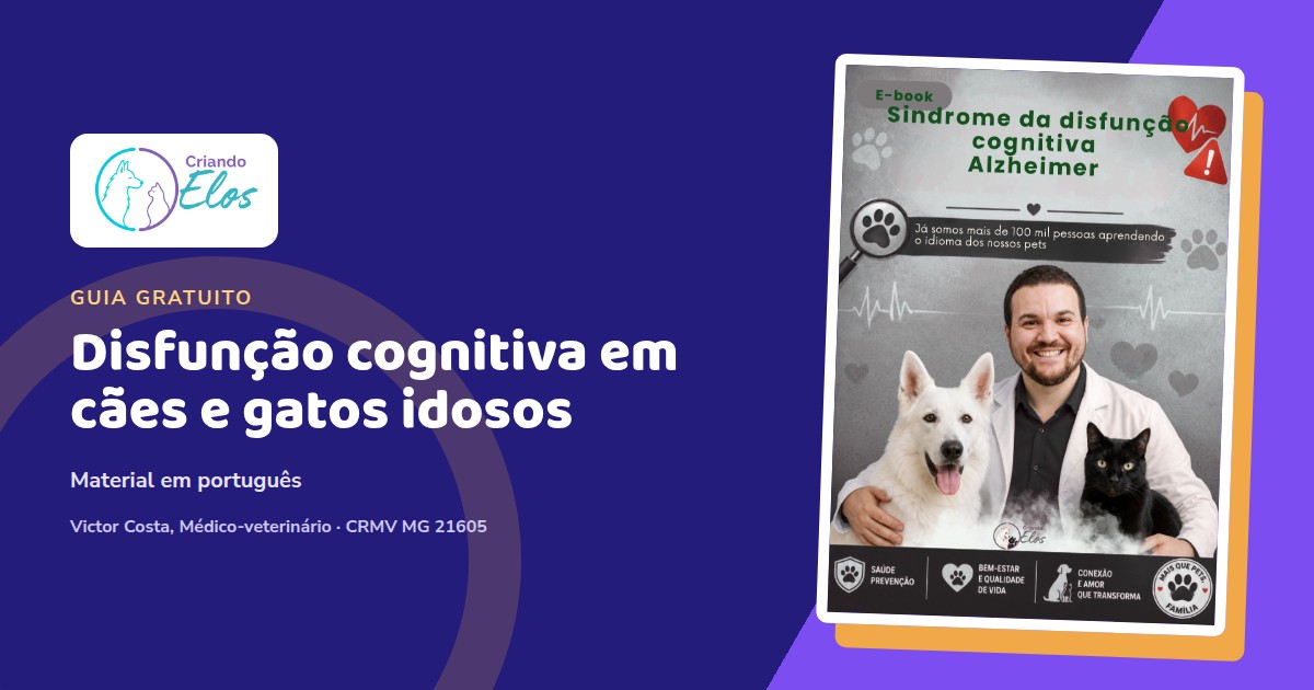 Composição do e-book sobre mudanças cognitivas em cães e gatos idosos